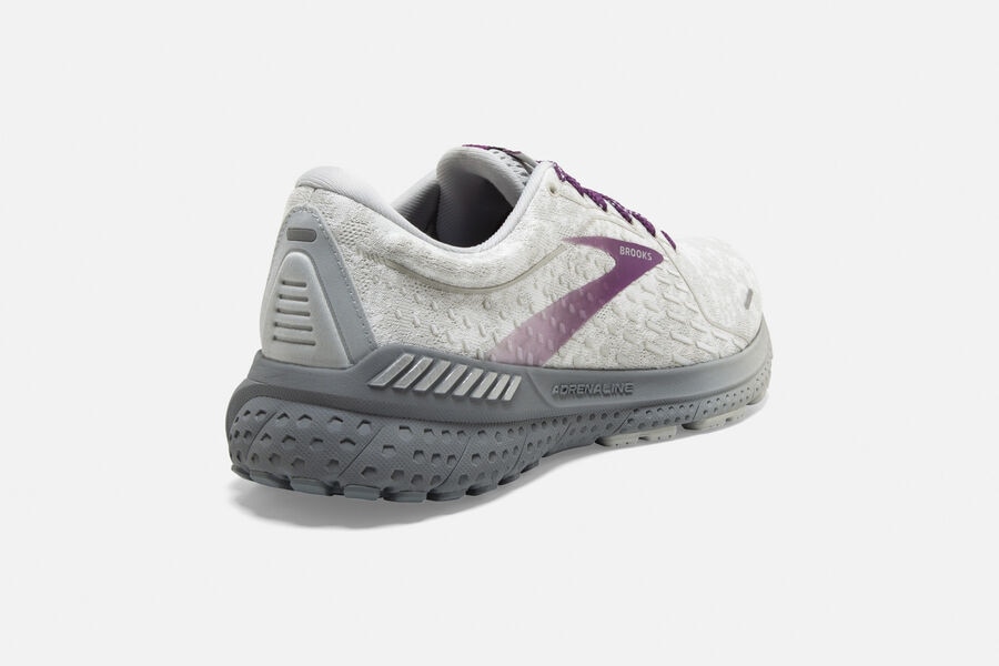 Brooks Running Shoes - Adrenaline GTS 21 Road Womens - White/Purple - SVX-417965